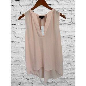 New! J.Crew Sleeveless Top Blouse Pale Pink Split Neck High-Low Size XSmall